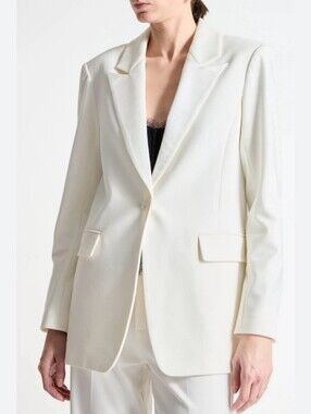 NWT $350 SaintArt Lennox Blazer Ivory Crepe M